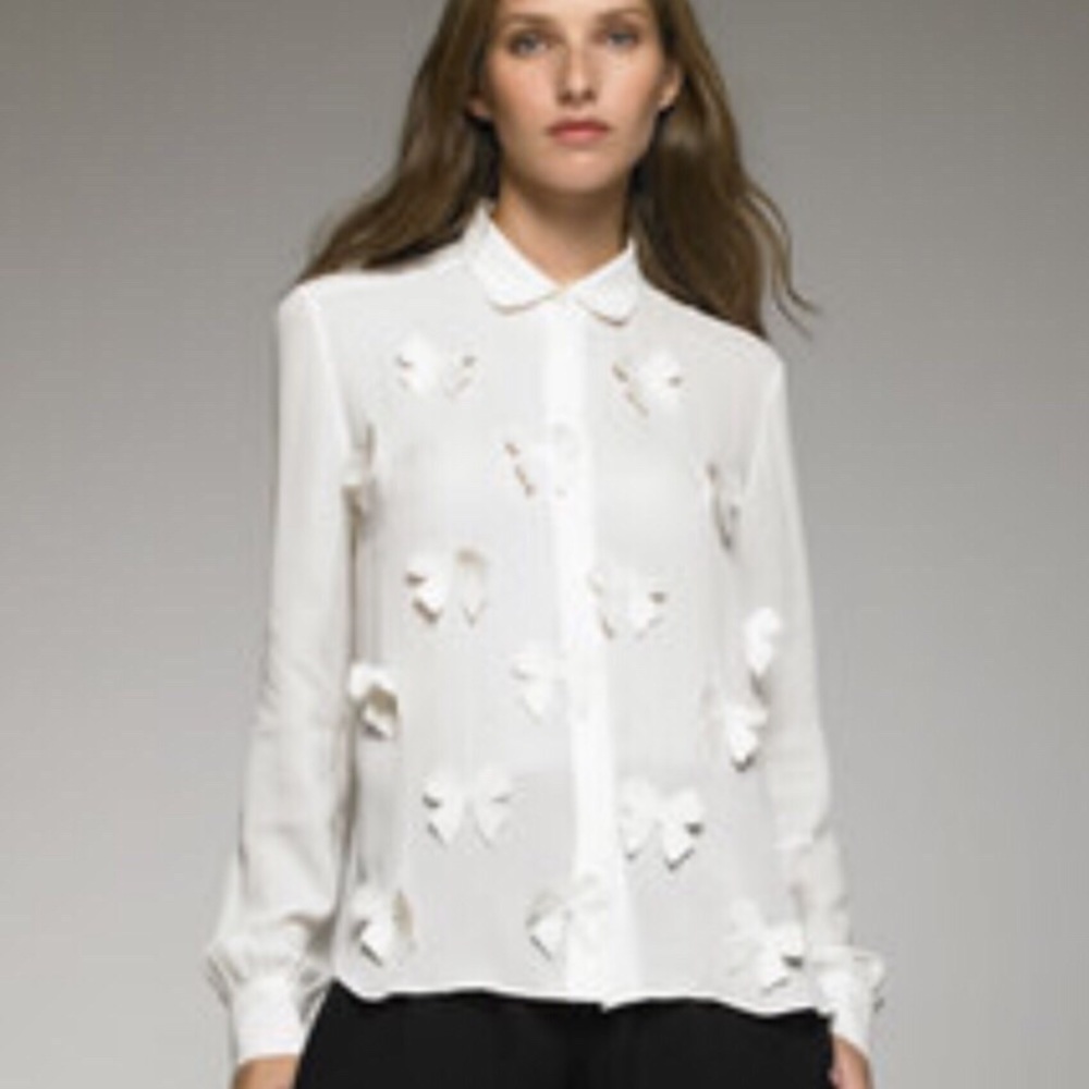 SOLD 🍾Stella McCartney Silk Bow Blouse - Picture 1 of 8